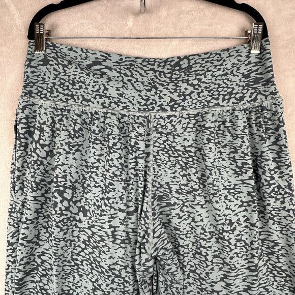 Athleta Pants Womens Extra Large Gray Salutation Jogger Ocelot Spot Print Yoga - Picture 2 of 15